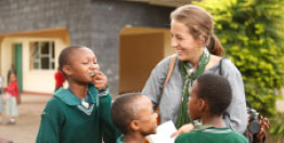 Photo of a student with children